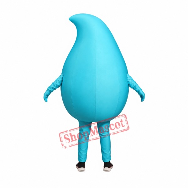 Happy Blue Water Drop Mascot Costume