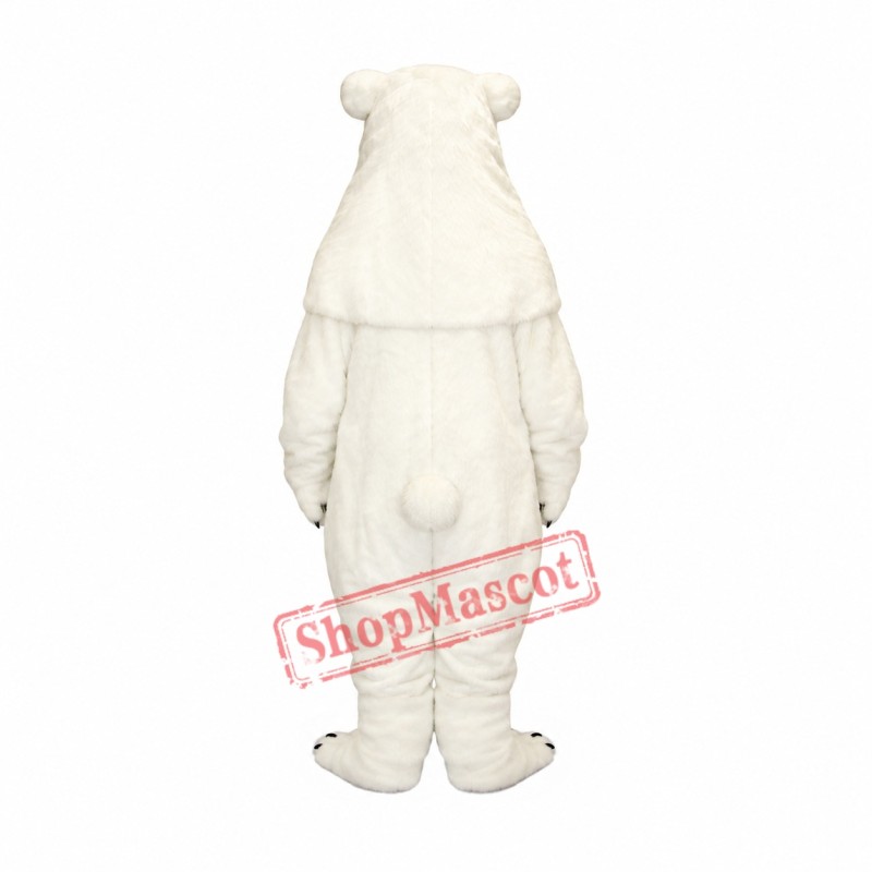 Friendly White Polar Bear Mascot Costume Friendly White Polar Bear Mascot Costume