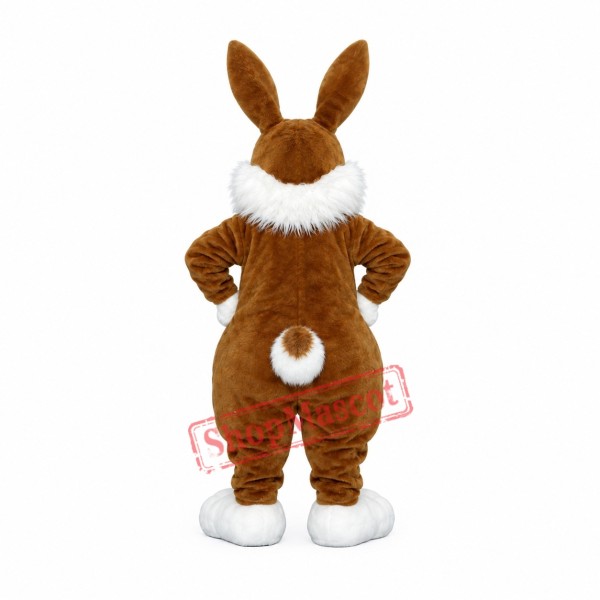 Happy Lightweight Brown Rabbit Mascot Costume