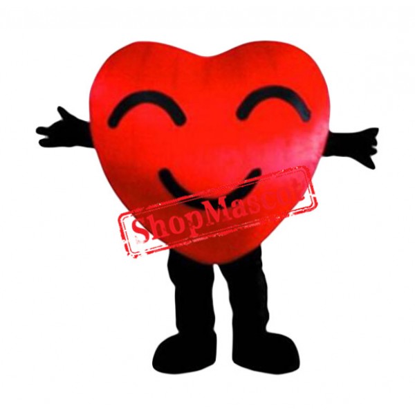 Smile Red Heart In Love Mascot Costume
