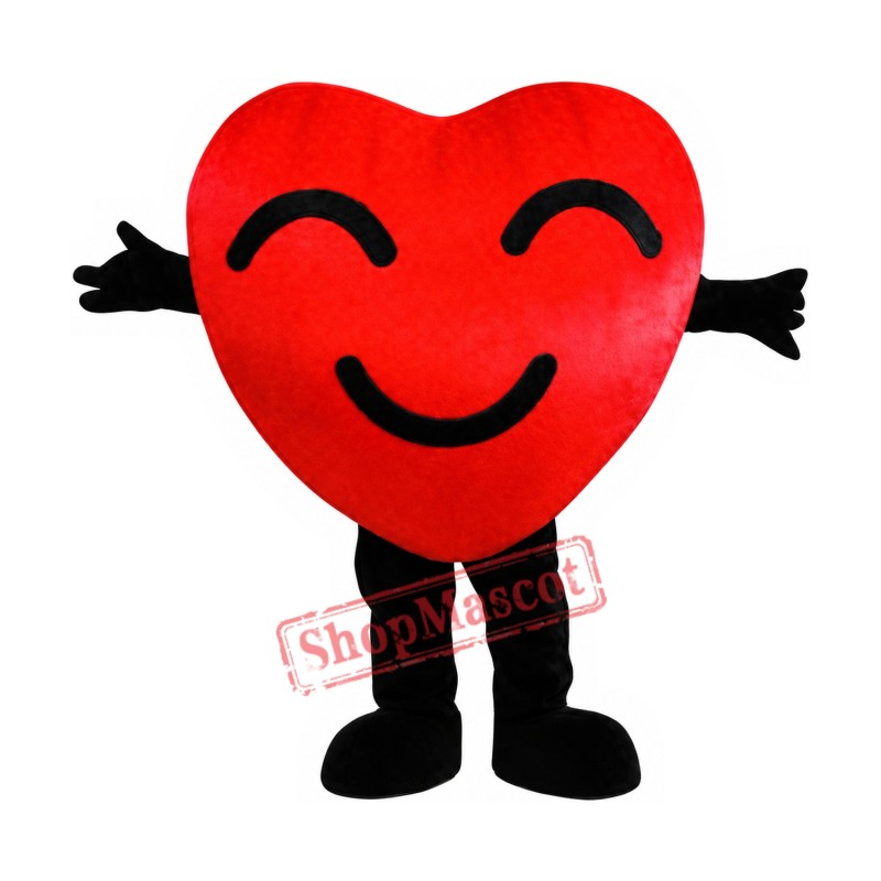 Smile Red Heart In Love Mascot Costume Smile Red Heart In Love Mascot Costume