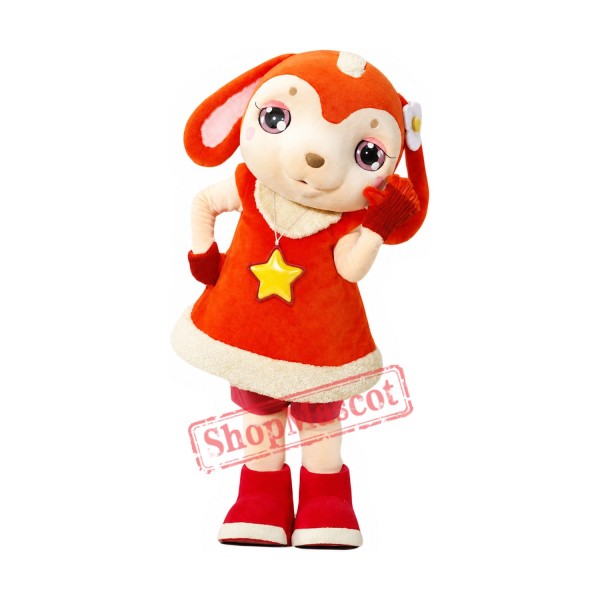 Little Cute Female Sheep Mascot Costume Little Cute Female Sheep Mascot Costume