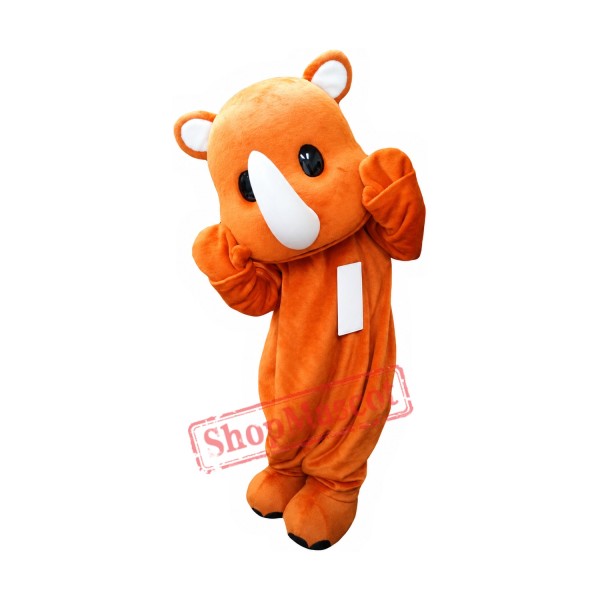 Orange Rhinoceros Mascot Costume Orange Rhinoceros Mascot Costume
