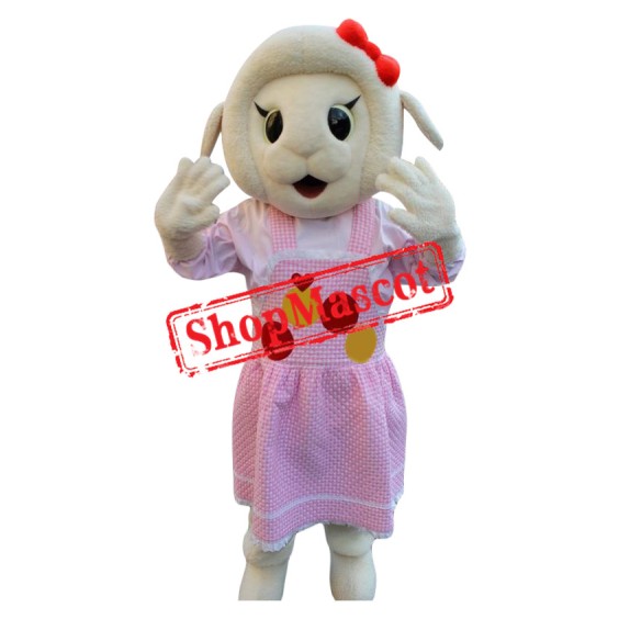 Superb White Sheep Mascot Costume