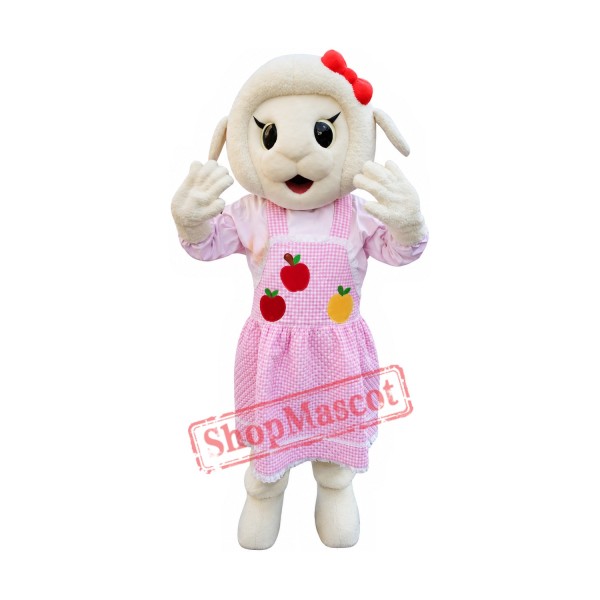 Superb White Sheep Mascot Costume