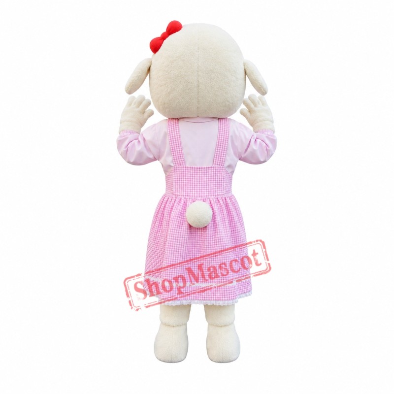 Superb White Sheep Mascot Costume Superb White Sheep Mascot Costume
