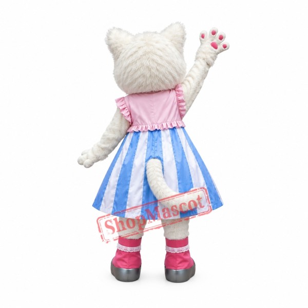 Lovely White Cat Mascot Costume Lovely White Cat Mascot Costume