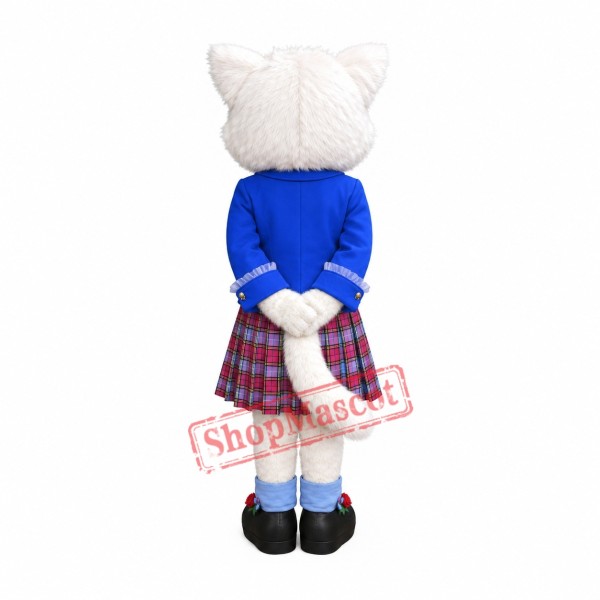 Beautiful White Cat Mascot Costume