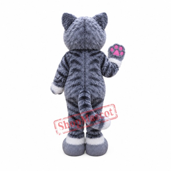 Superb Lovely Grey & White Cat Mascot Costume Superb Lovely Grey & White Cat Mascot Costume
