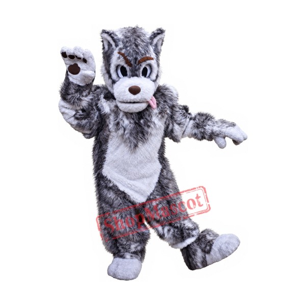 Grey & White Wolf Mascot Costume Grey & White Wolf Mascot Costume