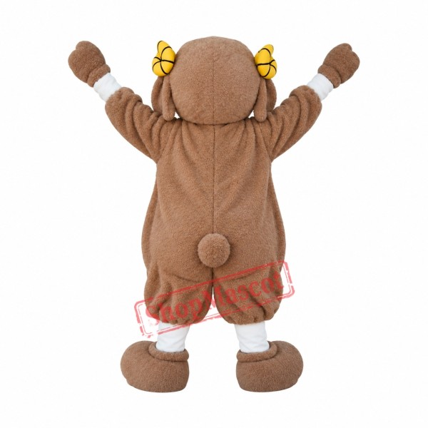 Happy Brown Sheep Mascot Costume Happy Brown Sheep Mascot Costume