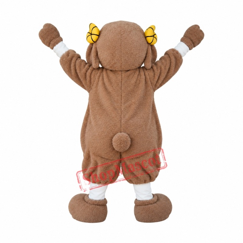 Happy Brown Sheep Mascot Costume Happy Brown Sheep Mascot Costume