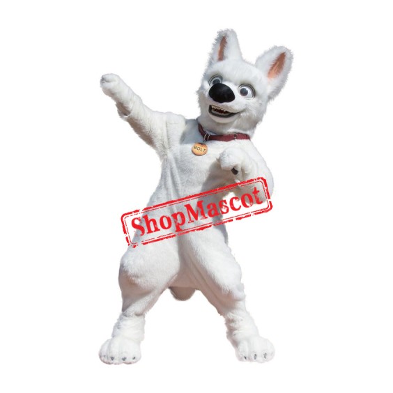 Superb Bolt Dog Mascot Costume Superb Bolt Dog Mascot Costume