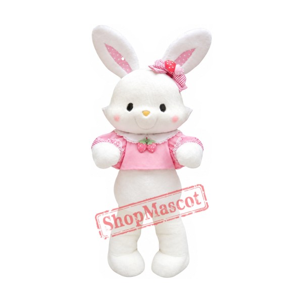 Lovely Pink White Rabbit Mascot Costume Lovely Pink White Rabbit Mascot Costume