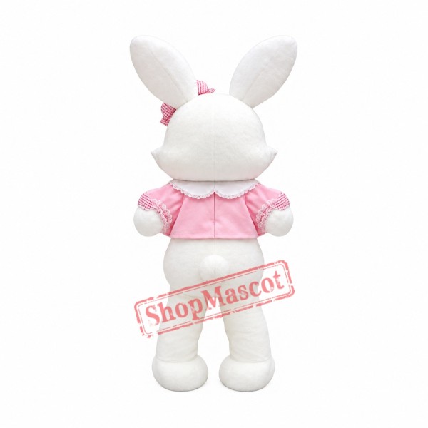Lovely Pink White Rabbit Mascot Costume Lovely Pink White Rabbit Mascot Costume