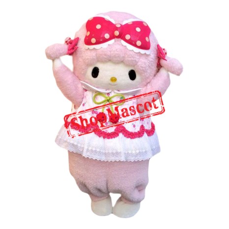 Superb Lovely Pink Sheep Mascot Costume