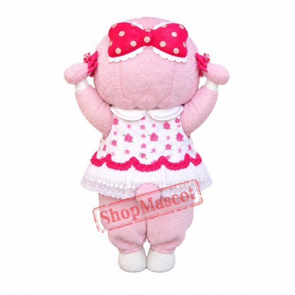 Superb Lovely Pink Sheep Mascot Costume Superb Lovely Pink Sheep Mascot Costume
