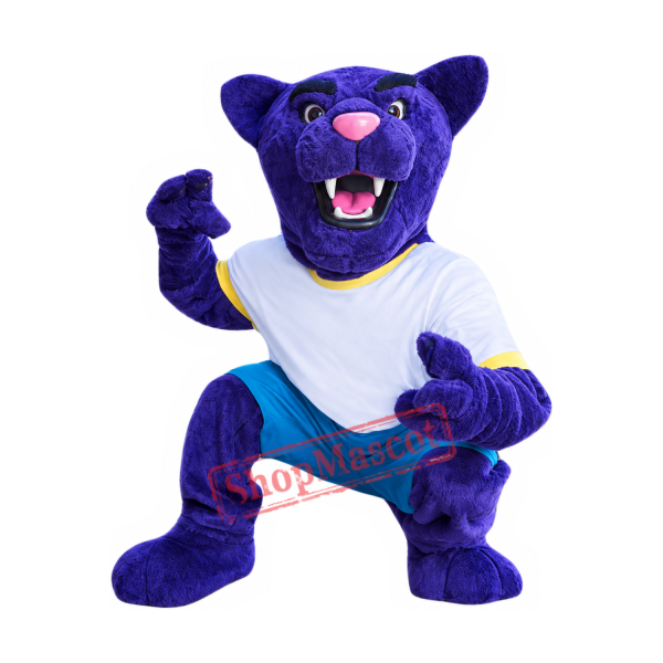 Superb Purple Leopard Mascot Costume