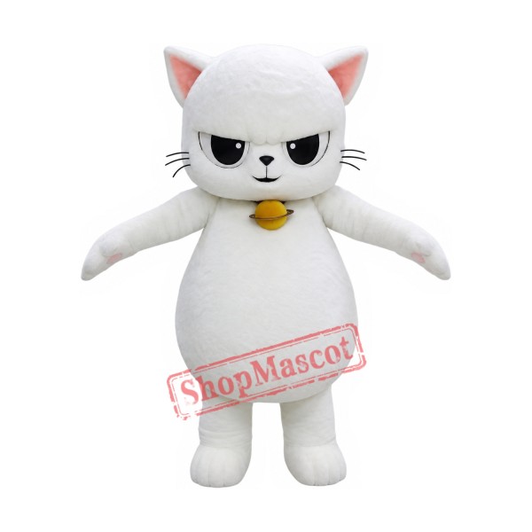 Fierce White Cat Mascot Costume Fierce White Cat Mascot Costume
