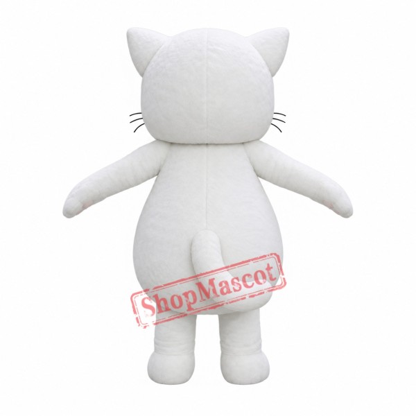 Fierce White Cat Mascot Costume Fierce White Cat Mascot Costume