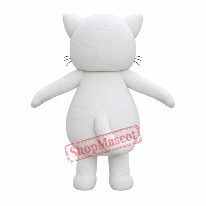 Fierce White Cat Mascot Costume Fierce White Cat Mascot Costume