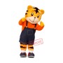 Happy Lightweight Cartoon Tiger Mascot Costume