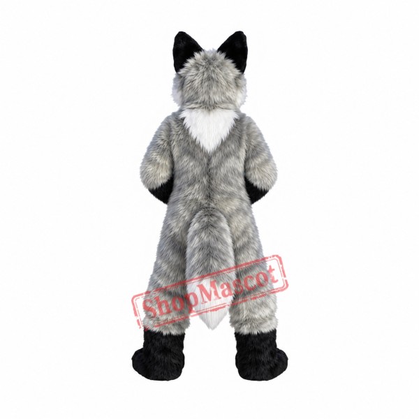 Superb Friendly Grey Wolf Mascot Costume Superb Friendly Grey Wolf Mascot Costume