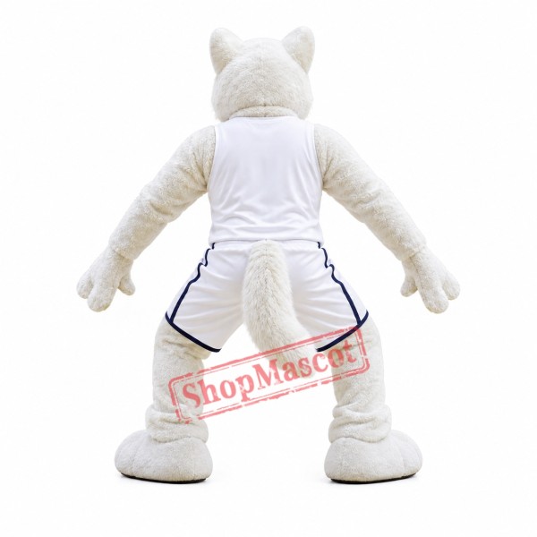 College White Sport Wolf Mascot Costume College White Sport Wolf Mascot Costume