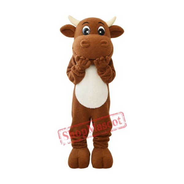 Lovely Brown Bull Mascot Costume Lovely Brown Bull Mascot Costume