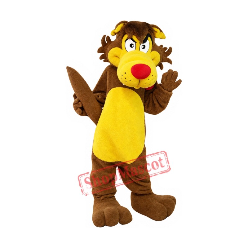 Brown & Yellow Wolf Mascot Costume Brown & Yellow Wolf Mascot Costume