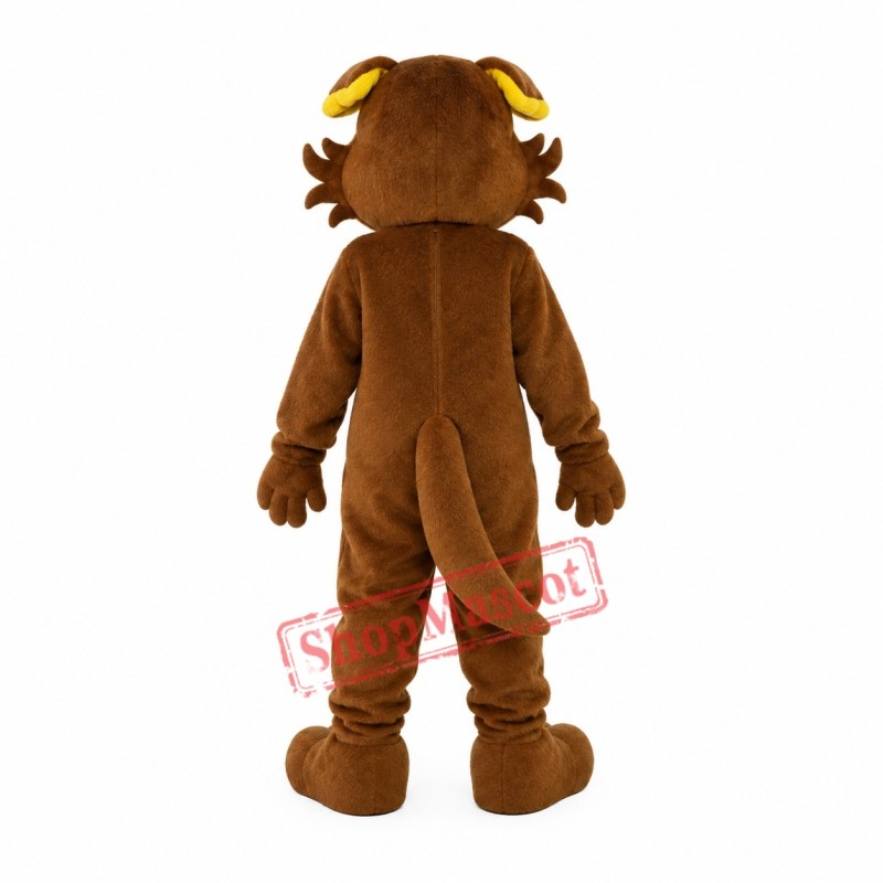 Brown & Yellow Wolf Mascot Costume