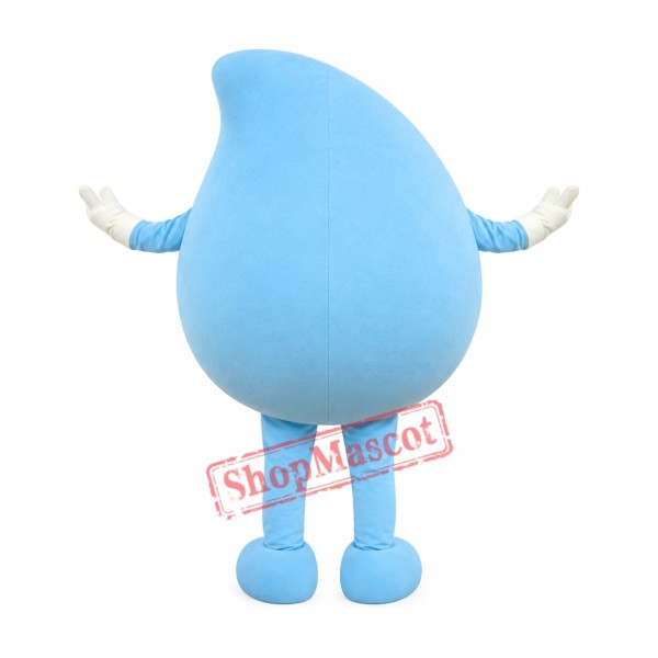 Happy Lightweight Blue Water Drop Mascot Costume