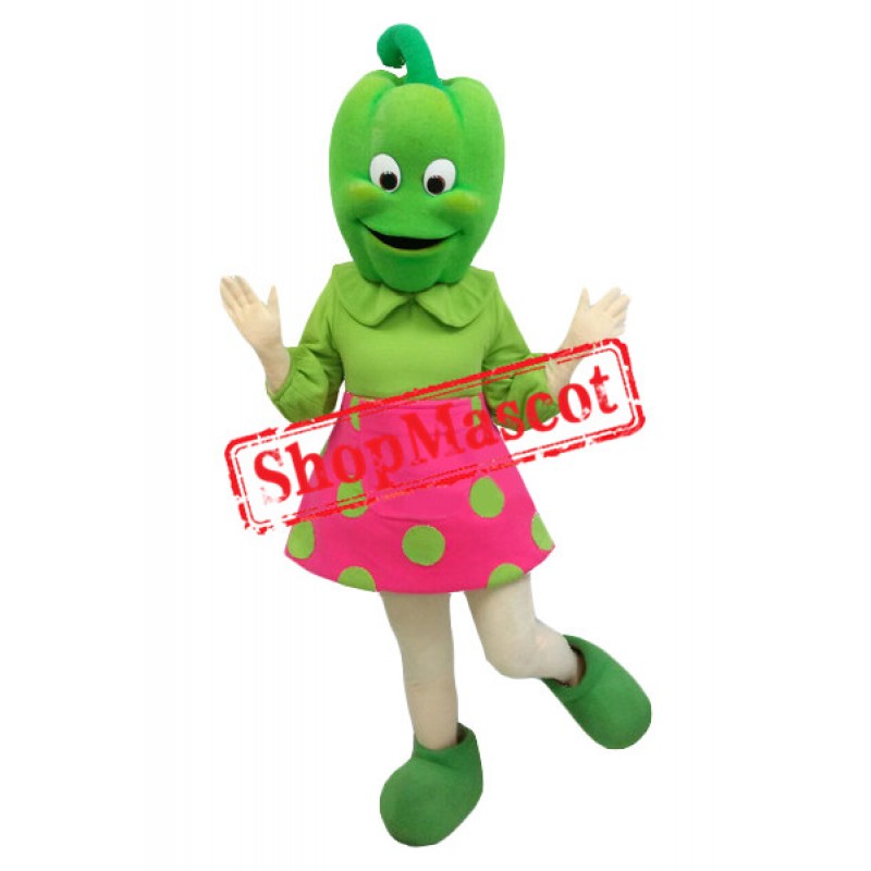 Green Pepper Girl Mascot Costume
