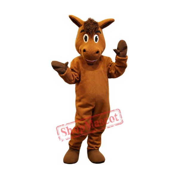 Friendly Brown Horse Mascot Costume
