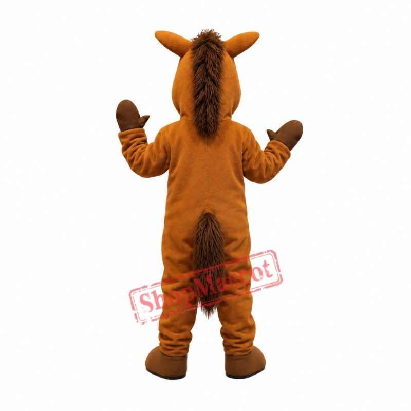 Friendly Brown Horse Mascot Costume Friendly Brown Horse Mascot Costume