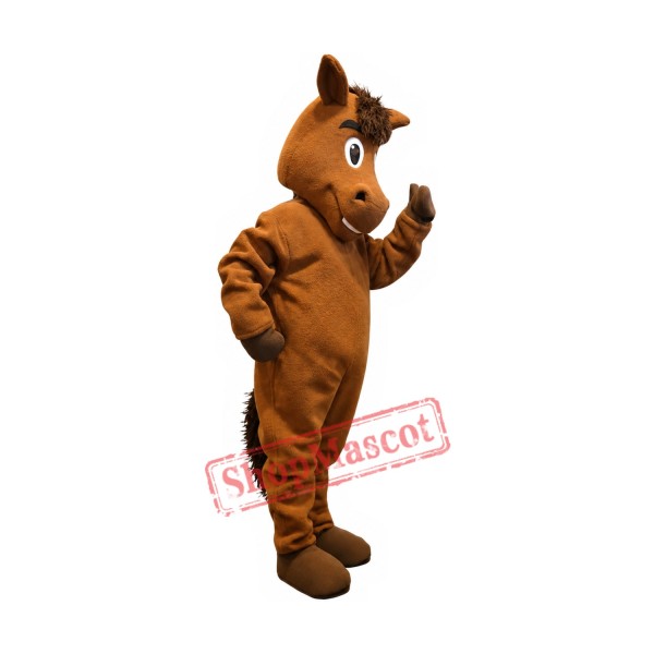 Friendly Brown Horse Mascot Costume Friendly Brown Horse Mascot Costume