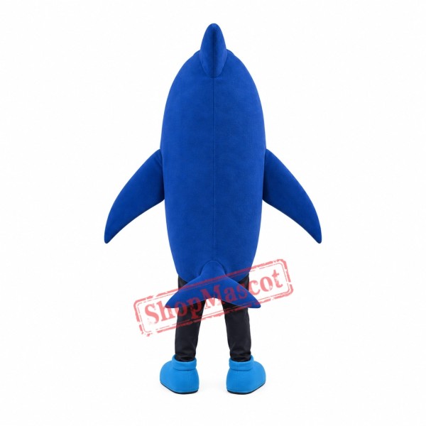 Superb Blue & White Shark Mascot Costume Superb Blue & White Shark Mascot Costume