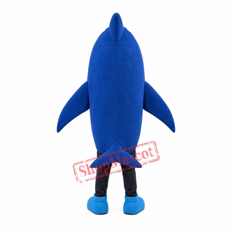 Superb Blue & White Shark Mascot Costume Superb Blue & White Shark Mascot Costume