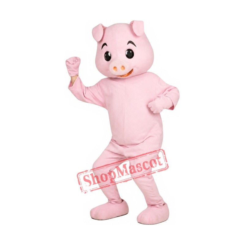 Superb Friendly Pink Pig Mascot Costume Superb Friendly Pink Pig Mascot Costume
