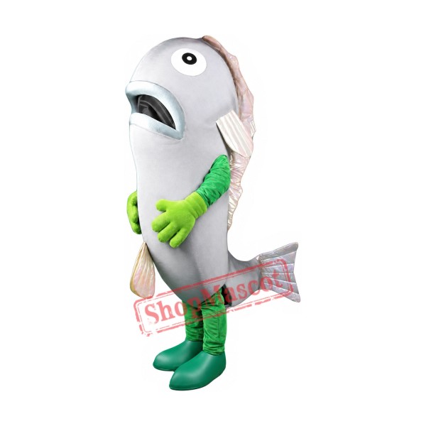 Lovely Silver Fish Mascot Costume Lovely Silver Fish Mascot Costume