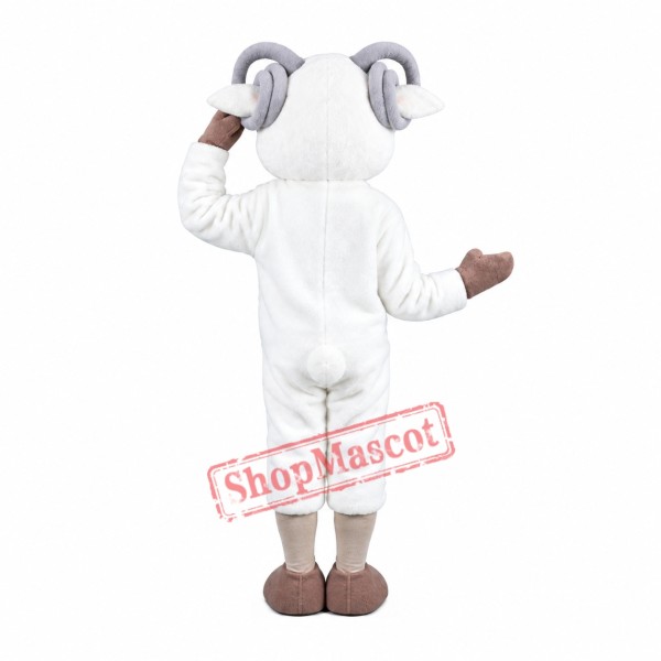 Friendly White Sheep Mascot Costume Friendly White Sheep Mascot Costume