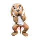 Lovable Brown & White Dog Mascot Costume Lovable Brown & White Dog Mascot Costume