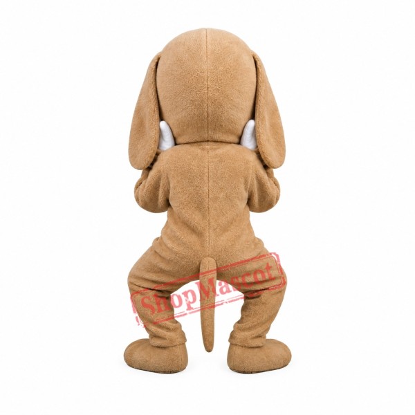 Lovable Brown & White Dog Mascot Costume Lovable Brown & White Dog Mascot Costume