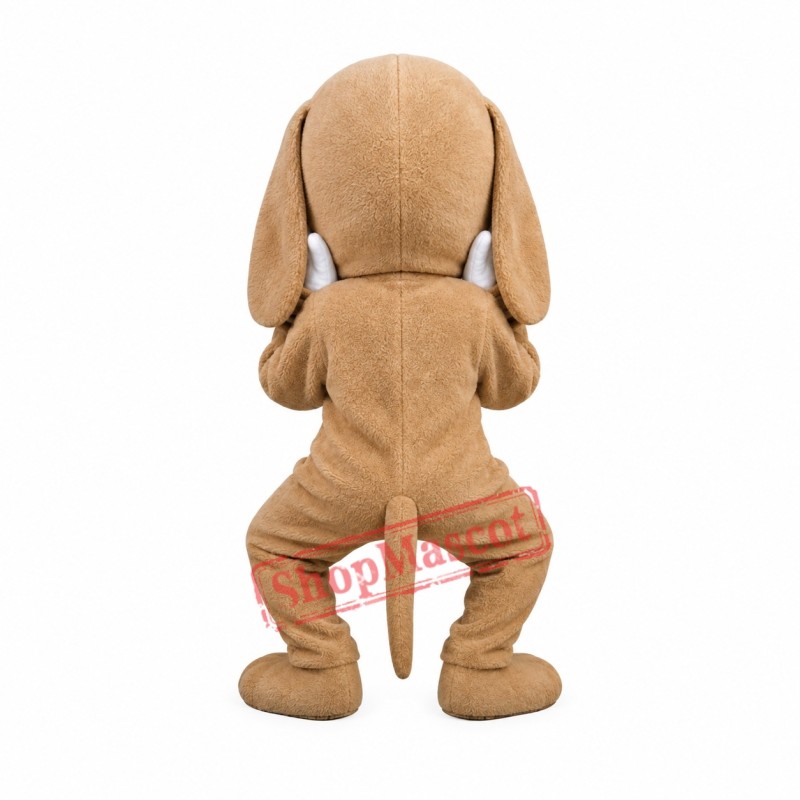 Lovable Brown & White Dog Mascot Costume Lovable Brown & White Dog Mascot Costume