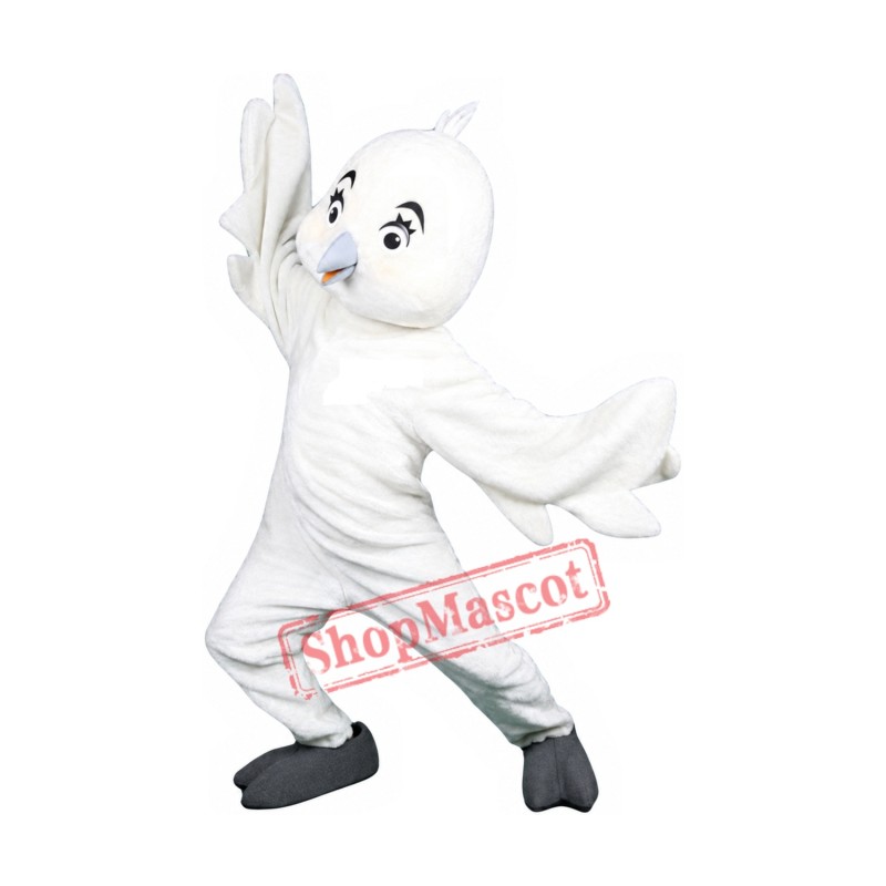 Lovable White Bird Mascot Costume Lovable White Bird Mascot Costume