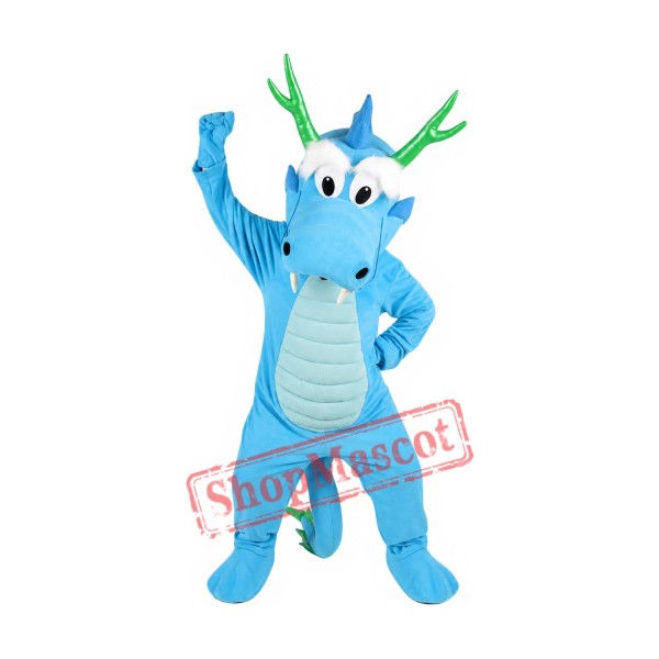 Superb Blue Dragon Mascot Costume