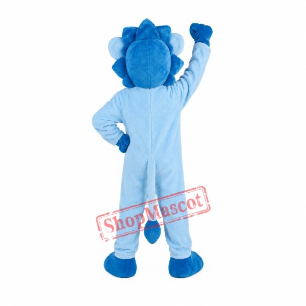 Lovable Blue Lion Mascot Costume Lovable Blue Lion Mascot Costume