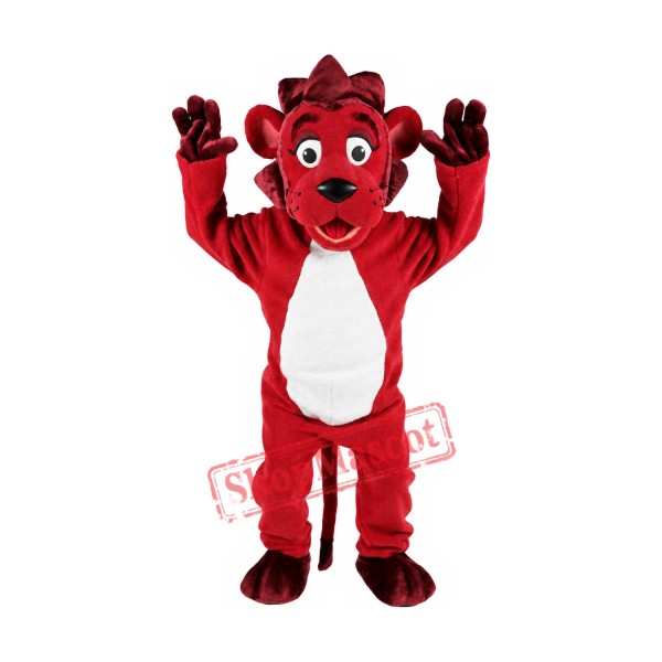 Lovable Red Lion Mascot Costume