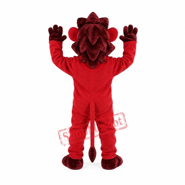 Lovable Red Lion Mascot Costume Lovable Red Lion Mascot Costume