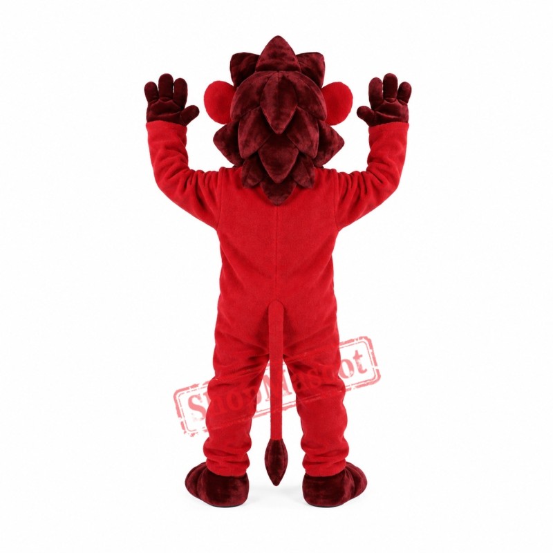 Lovable Red Lion Mascot Costume Lovable Red Lion Mascot Costume